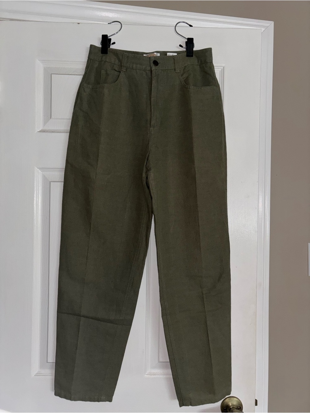Talbots Olive Green Corduroy High-Rise Straight Pants (Petite)